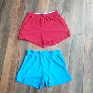 Red and Blue cheer shorts- Champion and Danskin